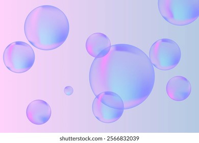 Abstract modern realistic gradient bubbles for wallpaper design. 3D gradient background. Drawing style. Trendy vector style.