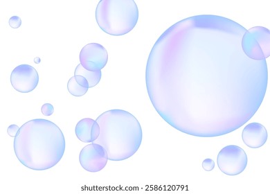 Abstract modern realistic gradient bubbles for wallpaper design. 3D gradient background. Drawing style. Trendy vector style.