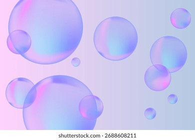 Abstrato moderno realístico gradiente bolhas para o design de papel de parede. Fundo de gradiente 3D. Estilo de desenho. Estilo de vetor da moda.