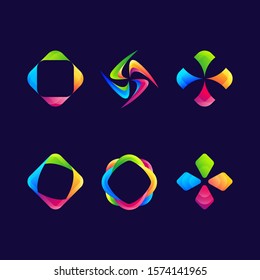 abstract modern rectangular colorful logo pack