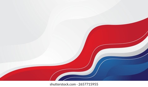 Abstract modern red and blue gradient wave shape on white background