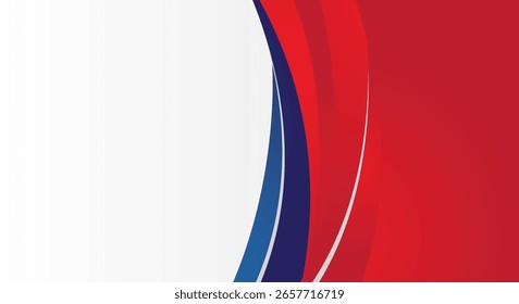 Abstrakte moderne rote und blaue Farbverlauf gekrümmte Form auf weißem Hintergrund