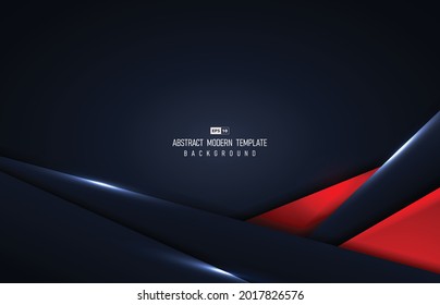 Abstrakte moderne, rote und blaue Vorlagen überlagernde Design-Kunstwerke. Dekorativ mit hellen Glittern Design Hintergrund. Vektorgrafik