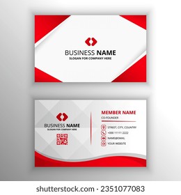 Abstract Modern Red Business Card Template With Curved Shapes, can be used for business designs, presentation designs or any suitable designs.