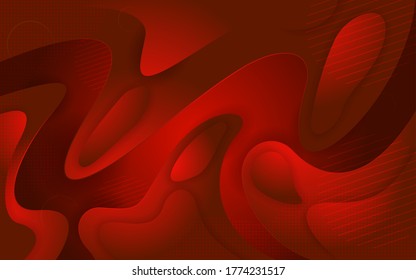 Abstract modern red dynamic fluid background design. Graphic design template.