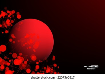 Abstract modern red flowing line digital technology, smooth particle wave, big data techno design concept background wallpaper, vector eps
