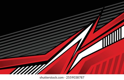 Abstract modern red geometric stripes racing background for car wrap sticker