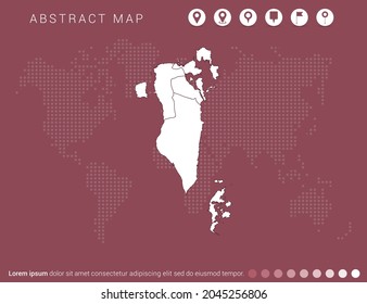 Abstract modern red map of Bahrain vector.