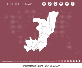 Abstract modern red map of Congo vector.