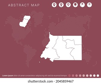 Abstract modern red map of Equatorial Guinea vector.