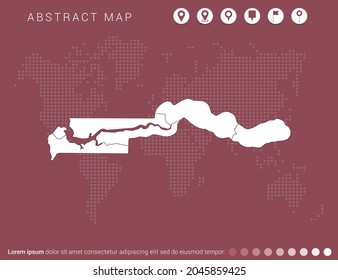 Abstract modern red map of Gambia vector.
