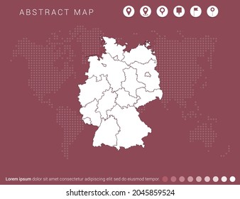 Abstract modern red map of Germany vector.