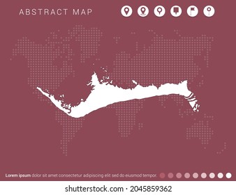 Resumen del mapa rojo moderno del vector Grand Bahama.