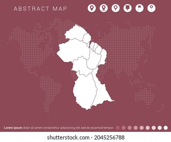 Abstrakte moderne rote Karte von Guyana Vektor.