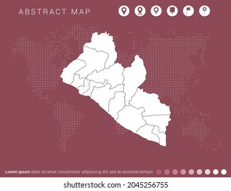 Abstrakte moderne rote Karte von Liberia Vektor.