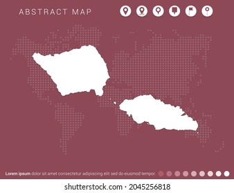 Abstract modern red map of Samoa vector.