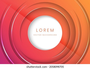 Resumen de los círculos modernos de gradientes rojos y rosados de fondo con brillo plateado y estilo lujoso de iluminación. Ilustración del vector