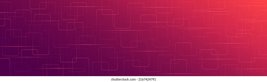 Abstract modern red purple gradient background with overlapping rectangle pattern. Geometric square lines texture. Shiny glossy geometric lines. Minimalist style graphic design