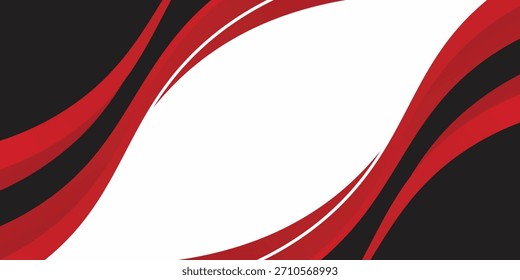 Abstract modern red waves are flowing on black and white background. red line background curve element. Suit for business, cover, header, wallpaper, corporate, modern design