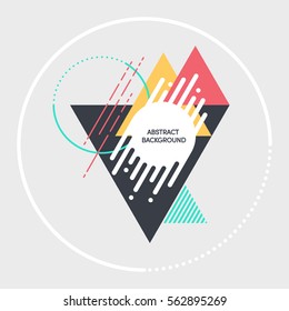 Abstract Modern Retro Background, Geometric Futuristic Shapes Vector Illustration