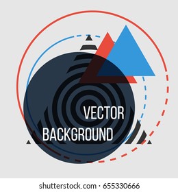 Abstract modern retro background, geometric futuristic shapes. vector illustration