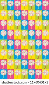abstract modern retro umbrella in different colors