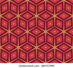 Abstract modern rhombus seamless pattern in red, pink and light brown colors