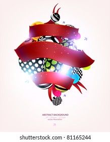 Abstract modern ribbon background