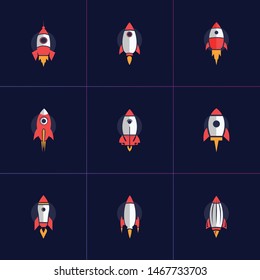 Abstract Modern Rocket Design Sets