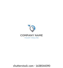 abstract modern rocket logo and global positioning system