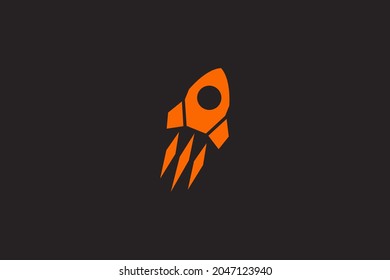 Resumen de la inspiración del diseño del logotipo del símbolo de la tecnología de cohetes moderna.