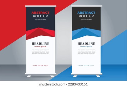 abstract modern roll up banner design template	
