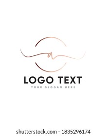 Abstract  modern romantic and flowing letter type A  logo template, Vector logo for business and company identity