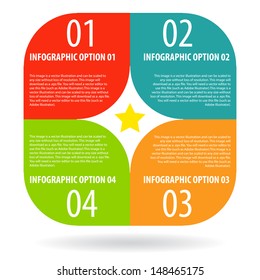 Abstract modern rounded square infographics options banner. Vector illustration.