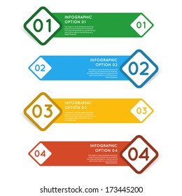Abstract modern rounded squares infographics options banner. Vector illustration.
