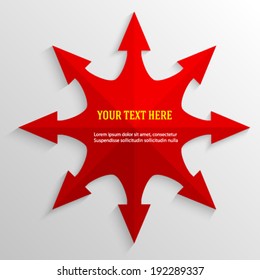 Abstract modern rushing activity template with red compass arrow. Gorgeous graphic design elements for your advertising presentations, business card, cover book. Vector illustration EPS 10