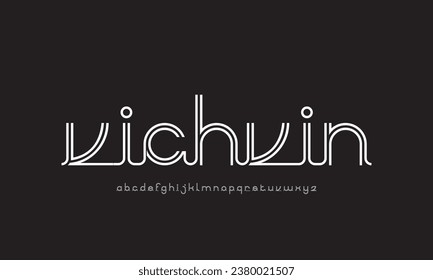 Abstract modern sans serif alphabet font