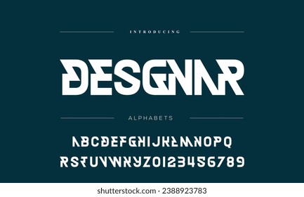 abstract modern sans serif alphabet font