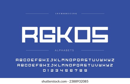 abstract modern sans serif alphabet font