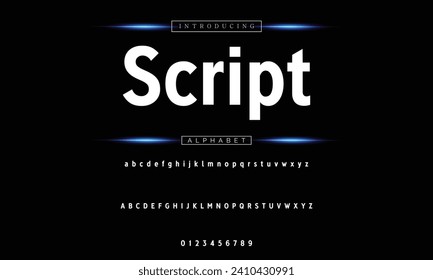 abstract modern sans serif alphabet font
