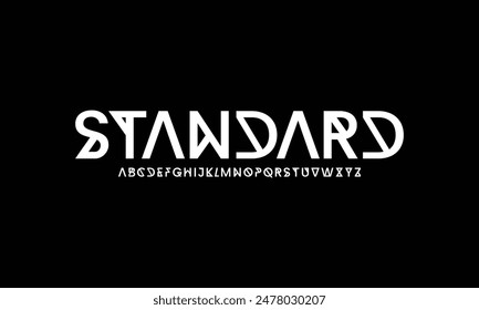 Abstract modern sans serif alphabet font