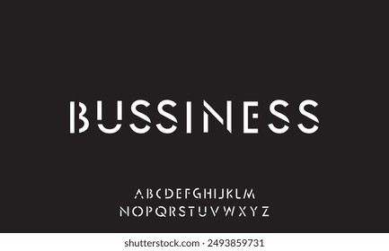 Abstract modern sans serif alphabet font