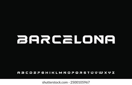 Abstract modern sans serif alphabet font