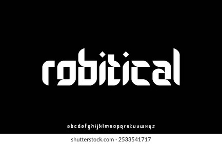 Abstract modern sans serif alphabet font