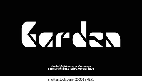 Abstract modern sans serif alphabet display font. lowercase minimalist typography design