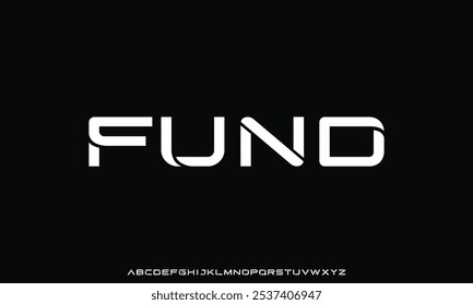 Abstract modern sans serif alphabet font