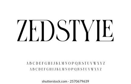 Abstract modern sans serif alphabet font