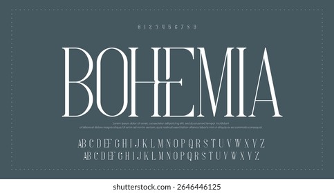 Abstract modern sans serif alphabet font
