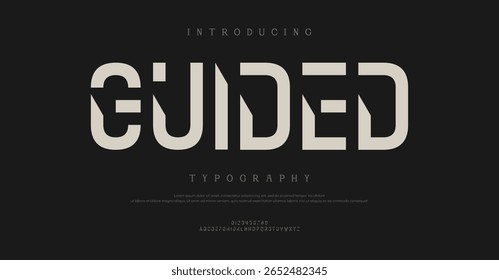 Abstract modern sans serif alphabet font