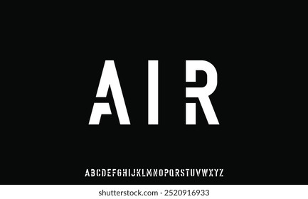 Abstract modern sans serif technology alphabet font